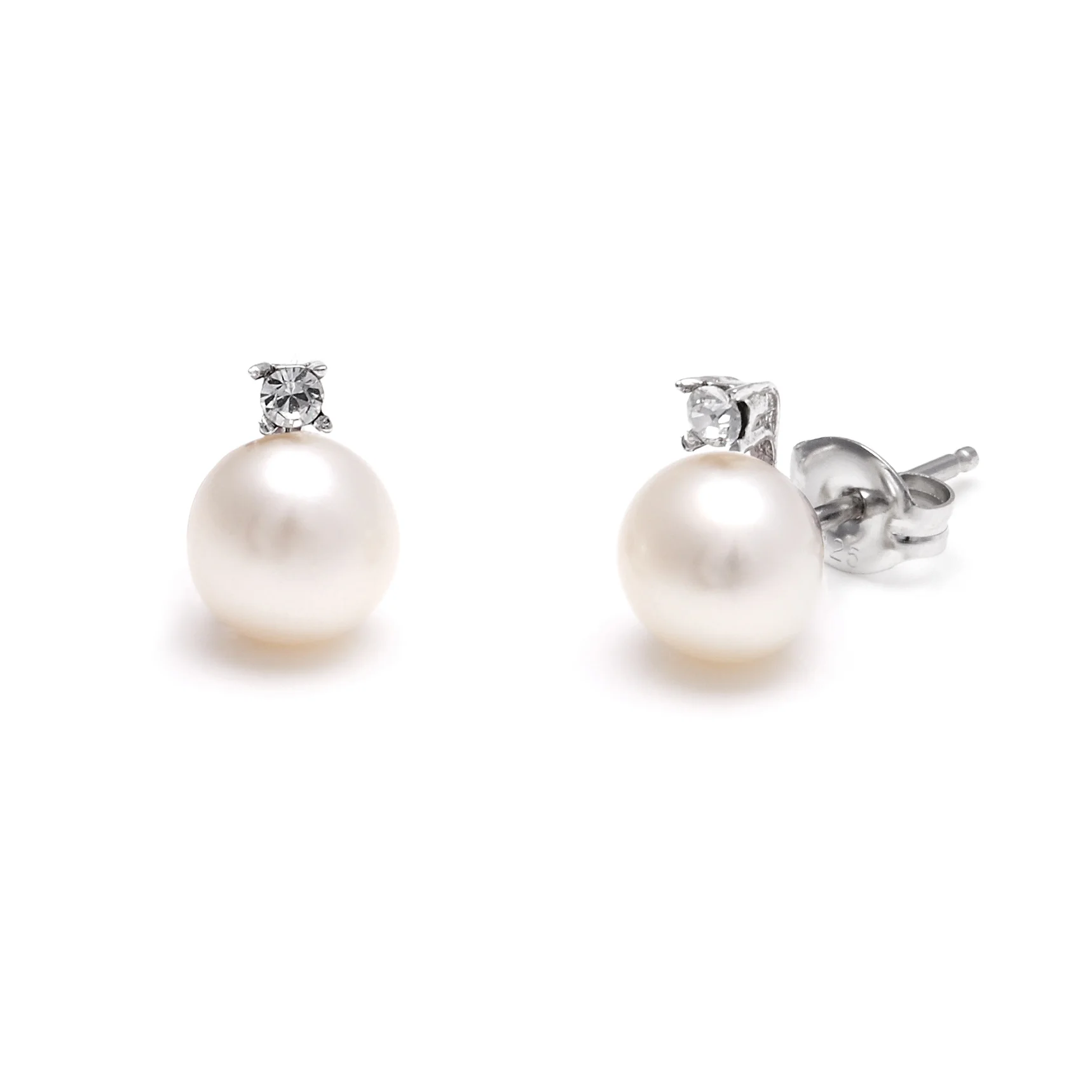 Swarovski pearl stud earrings clearance